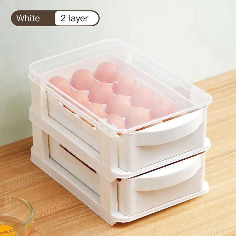 

Multi Layer Egg Storage Box Kitchen Plastic Egg Holder Eggs Dispensers Egg Storage Bin for Refrigerator