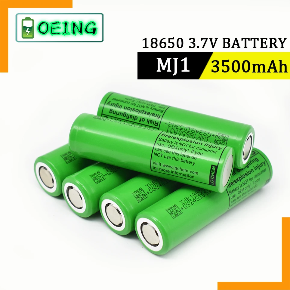 

2021 100% Original MJ1 3.7V 3500 mah 18650 Lithium Rechargeable Battery For Flashlight batteries for LG MJ1 3500mah battery