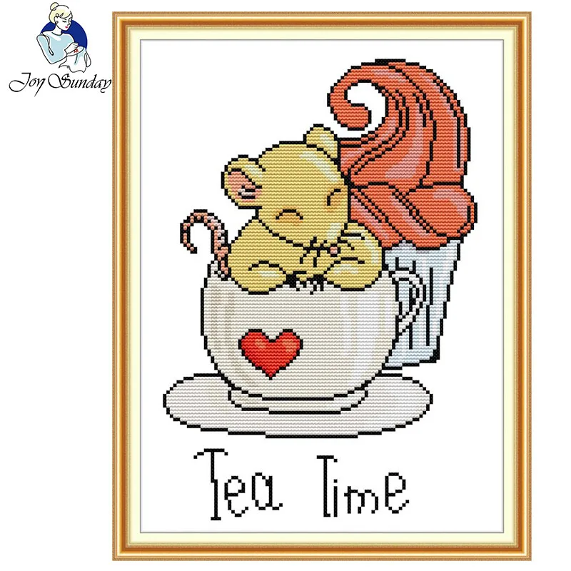 Картина для вышивки крестиком с изображением чая после обеденного дня DMC 14CT