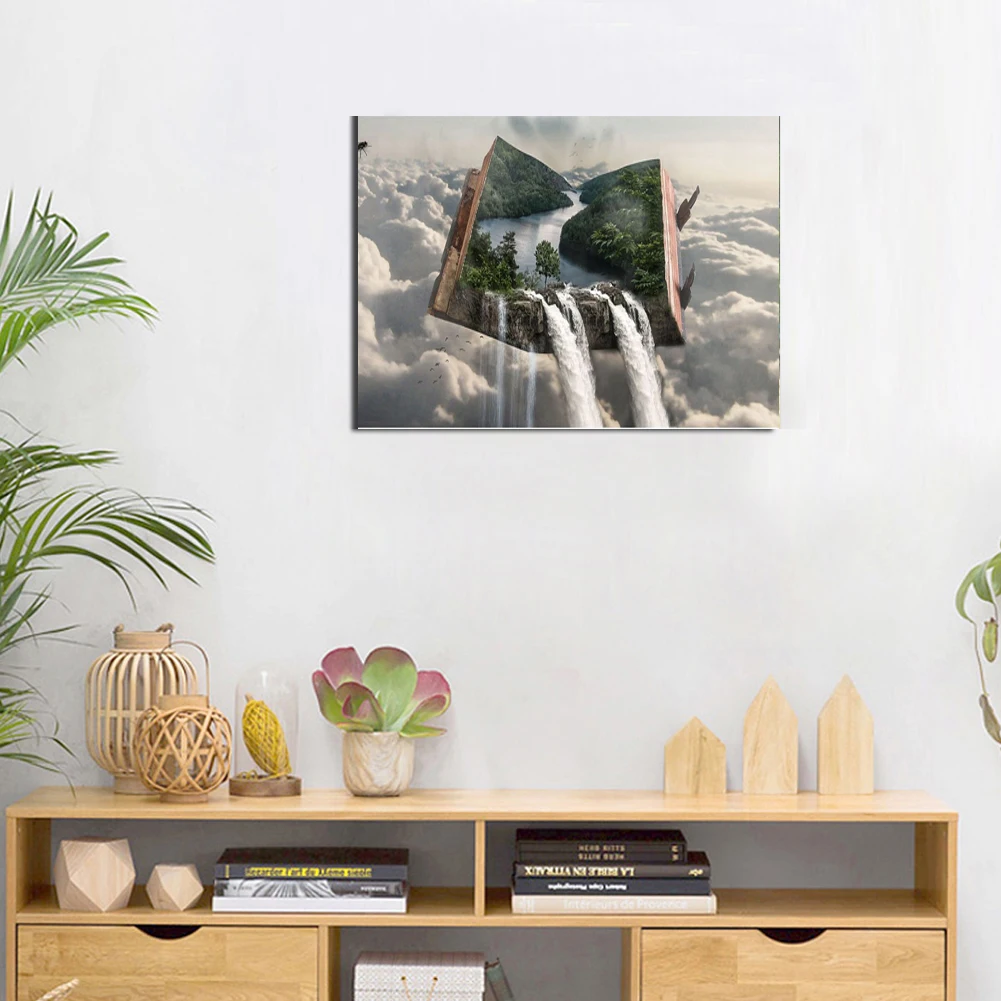 5D DIY алмазная живопись водопад пейзаж полные круглые алмазные картины природный