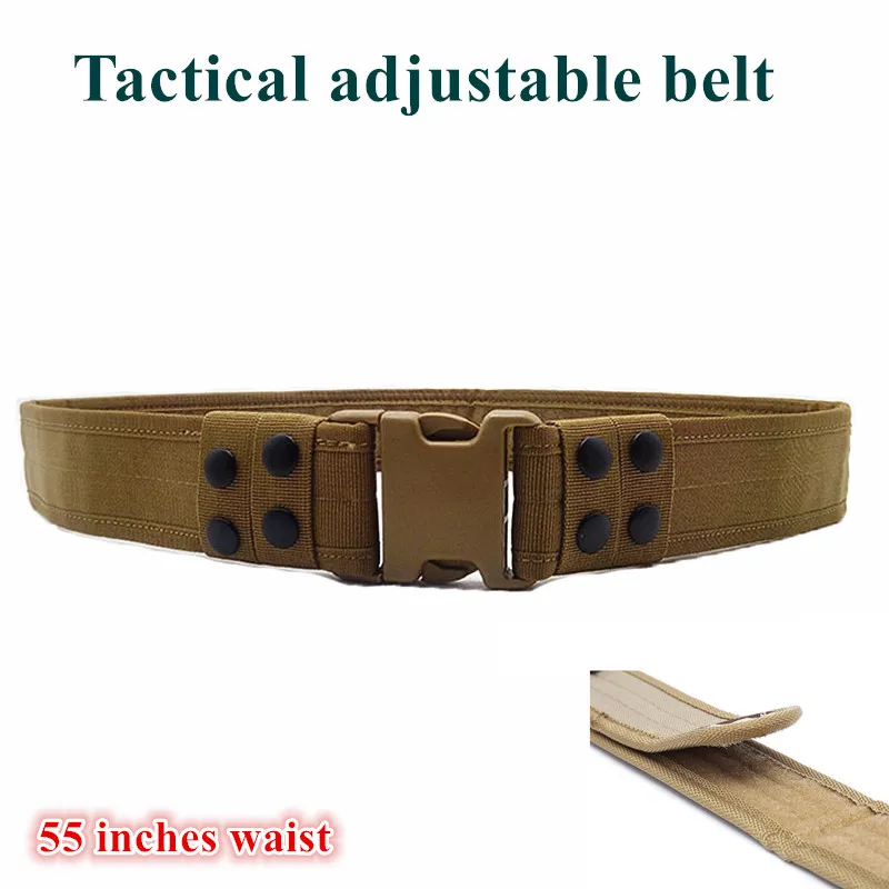 

High-durability Constructed Metal Detecting Outdoor Tactical Belt 54inch Can Adjustable Large Waistline Digger Belt