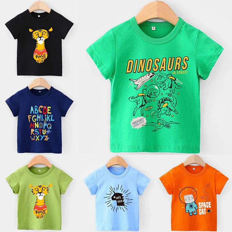 Летняя футболка для девочек и мальчиков 2020 Детские Топы с коротким рукавом