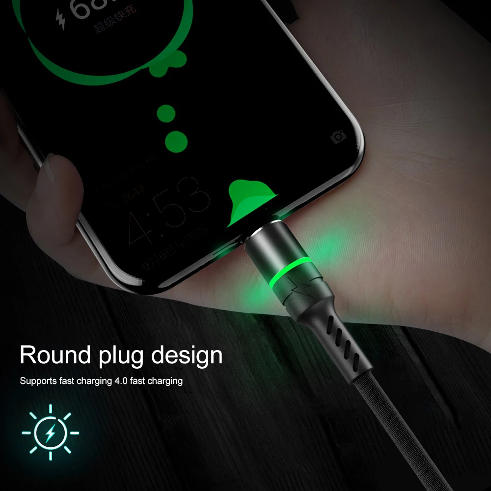 Кабель Micro USB Type C 3 А светодиодный для быстрой зарядки Samsung Galaxy Xiaomi Huawei | Мобильные