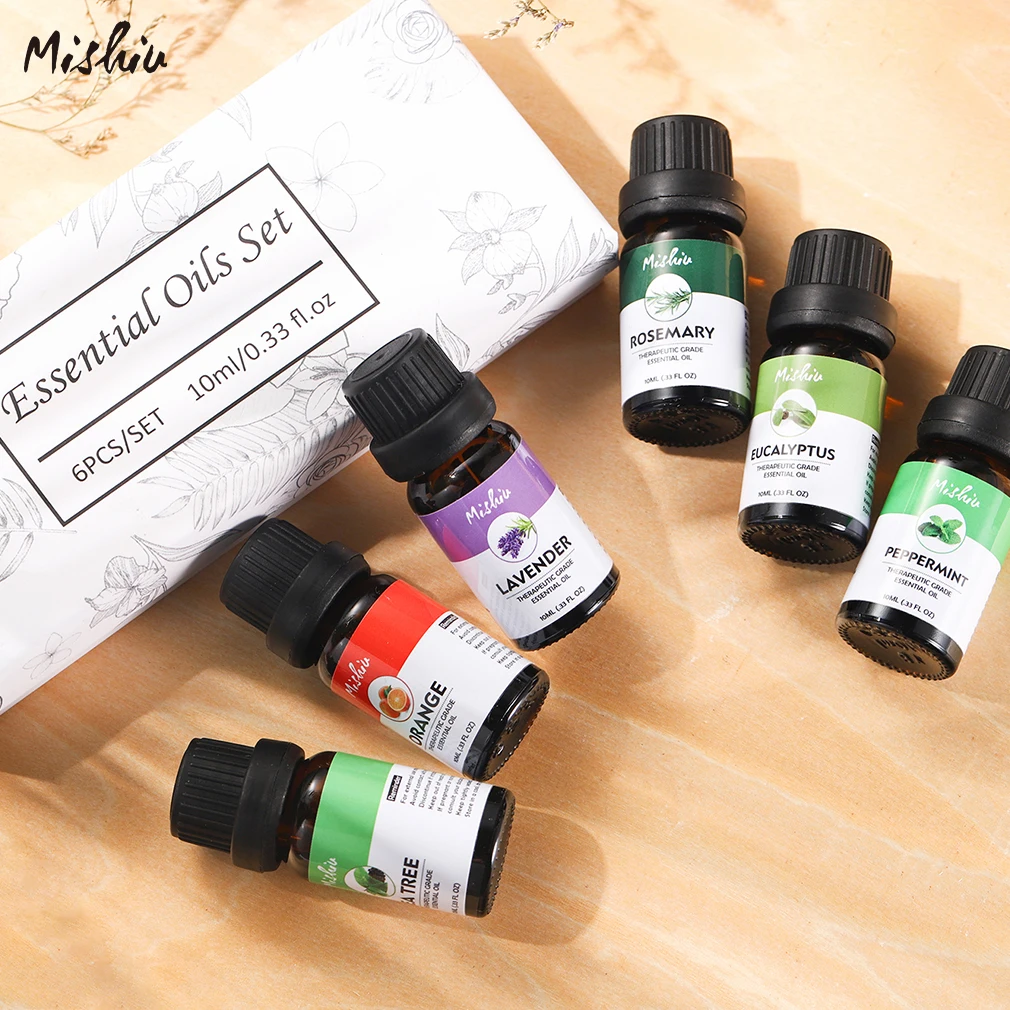 MISHIU 6 шт./компл. чистые натуральные эфирные масла массаж ароматерапия набор