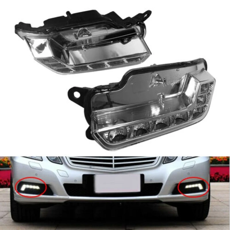 

Car Left Right Daytime Running Light LED Fog Lamps Driver for Mercedes W212 E300 E350 09-13 2128200756 2128200856