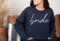 navy bride sweatshirt bride to be crewneck tops engagement loose bride long sleeve shirt bachelorette sweatshirts wedding shirts