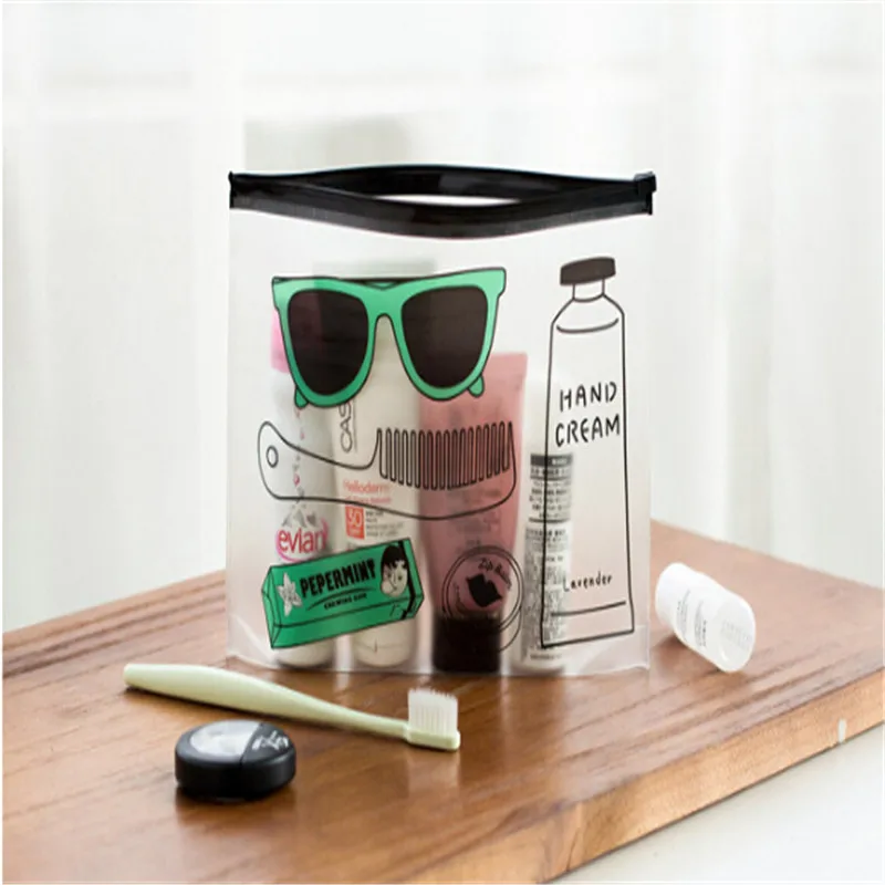 Прозрачная косметичка Фламинго дорожный кейс для косметики Женская молния