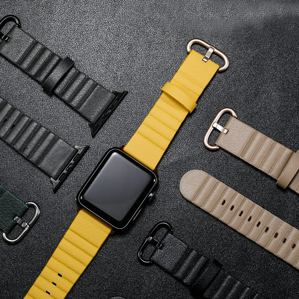 

Leather loop strap For Apple watch band 44 mm 40mm iwatch band 38mm 42mm Genuine leather belt bracelet apple watch 5 4 3 2 1 38