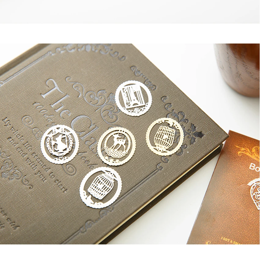 Золото/серебро Мини Винтаж металлическая Закладка полые держатель страниц книги