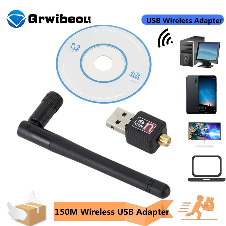 Wi Fi Беспроводной сетевая карта USB 2 0 150 м 802 11 b/g/n Сетевой адаптер с поворотная