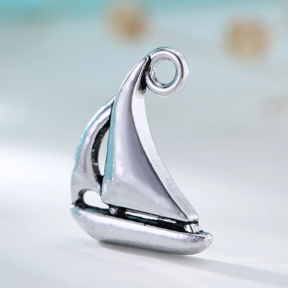 Skyrim 20 шт. серебряного цвета Подвеска для гондолы с парусником морской корабль