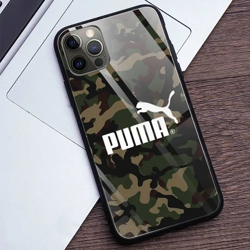 

Luxury fashion Sports-puma Phone Case Tempered Glass For iPhone 12 Pro Max Mini 11 Pro XR XS MAX 8 X 7 6S 6 Plus SE 2020 case