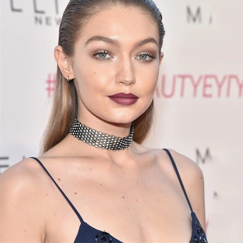 Блестящие стразы роскошное ожерелье чокер выдалбливают Модные Украшения для