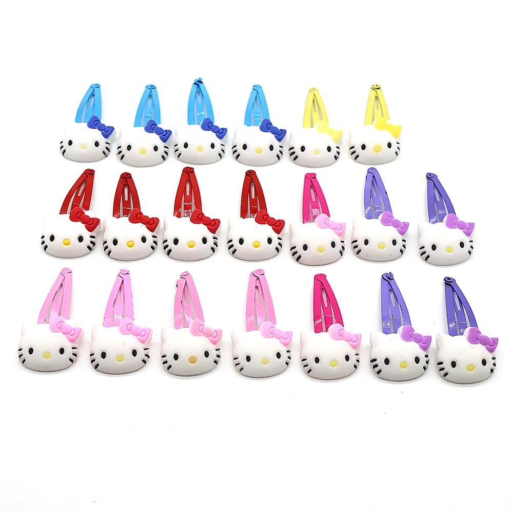 Милые детские аксессуары для волос hello kitty для девочек, детские заколки для волос с медвежонком и кроликом, эластичные резинки для волос с коробкой для хранения