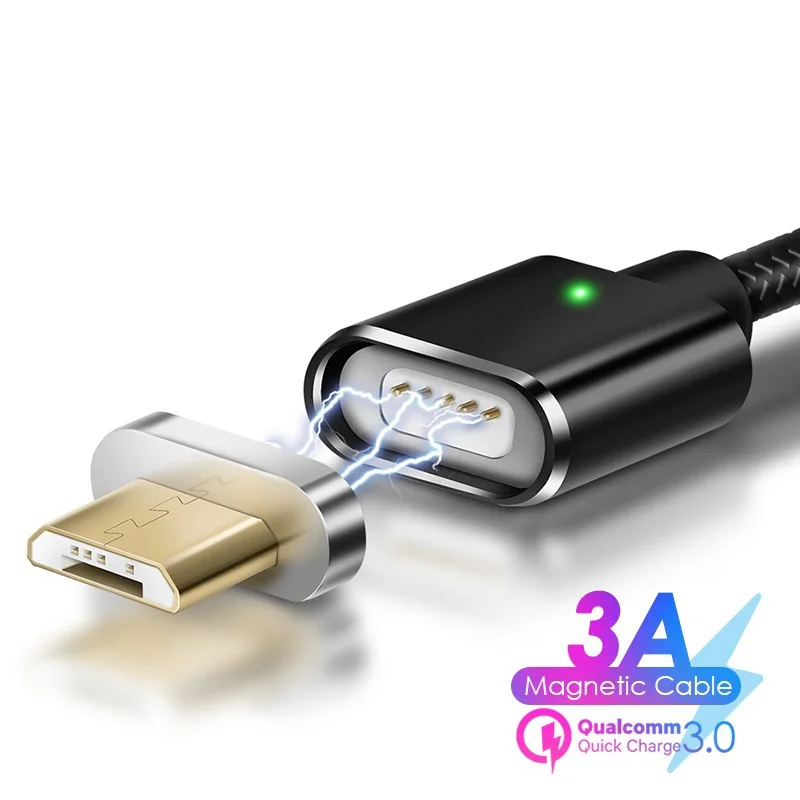 Магнитный кабель Micro USB для samsung, магнитный кабель для зарядки и передачи данных, кабель Micro USB для Android, кабели для зарядки мобильных телефонов
