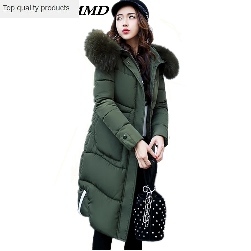 Новинка 2020 Женское зимнее хлопковое пальто с капюшоном и меховым воротником