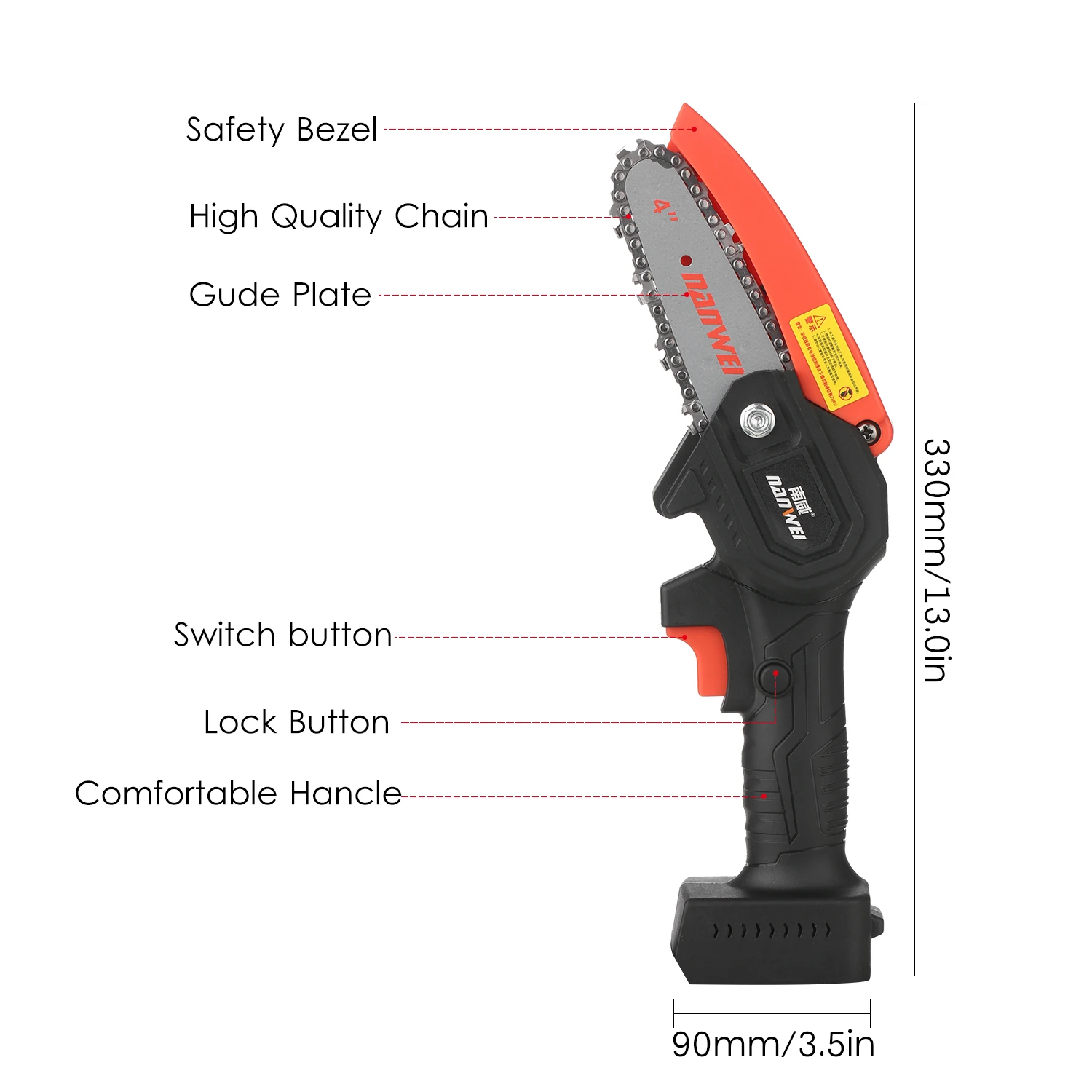 Беспроводная мини-бензопила садовый инструмент для резки дерева 4 дюйма