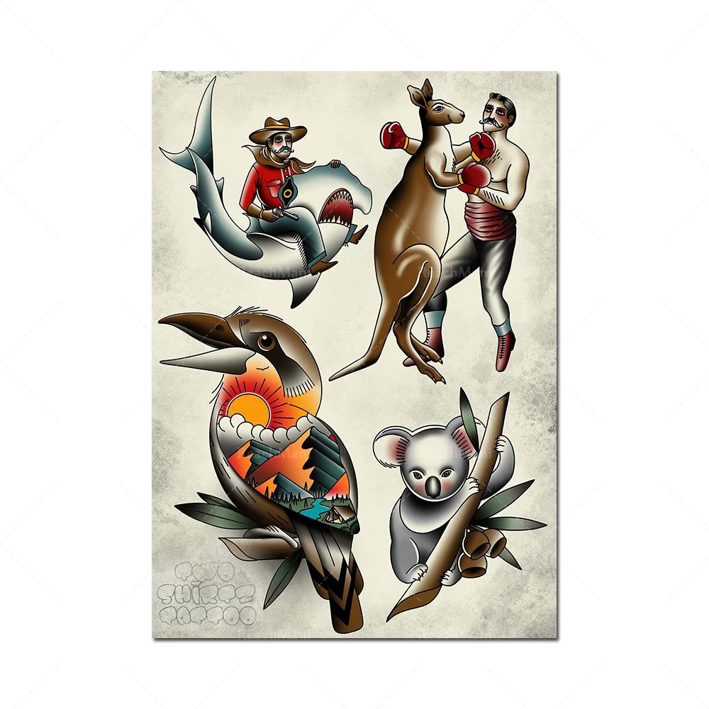 Affiche d'impression de motif tatouage Tradnel