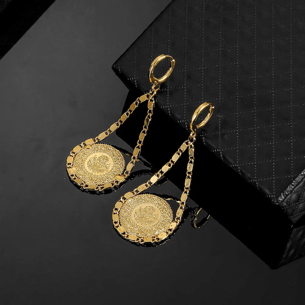 Мусульманский Сумочка для денег и монет свисающие серьги женщин ювелирные