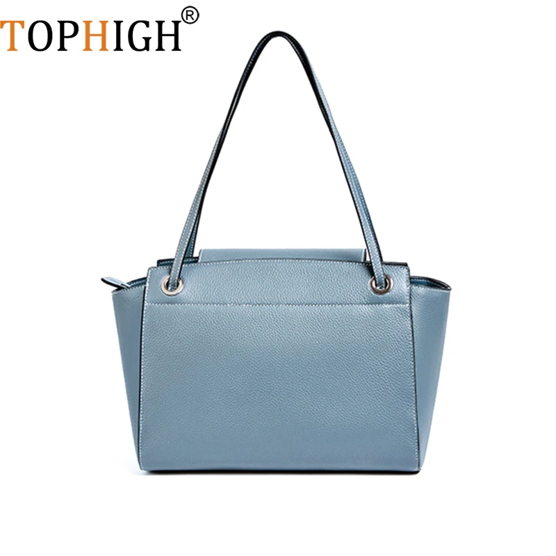 

TOPHIGH Casual Leather Women Shoulder Bag Luxury Brand Designer Genuine Leather Lady Handbags Commuter Bag Large Female Bag