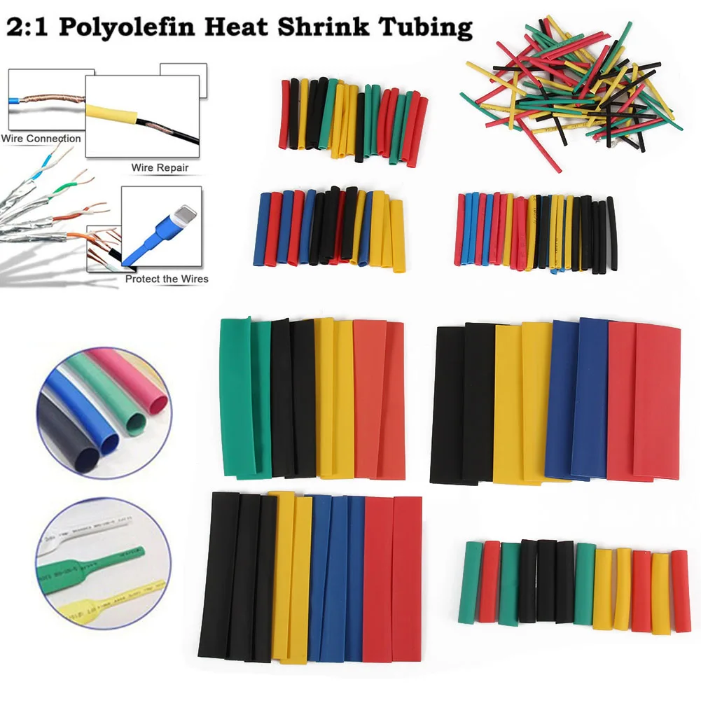 

164pcs Set Polyolefin Shrinking Assorted Heat Shrink Tube Wire Cable Insulated Sleeving Tubing Set H9