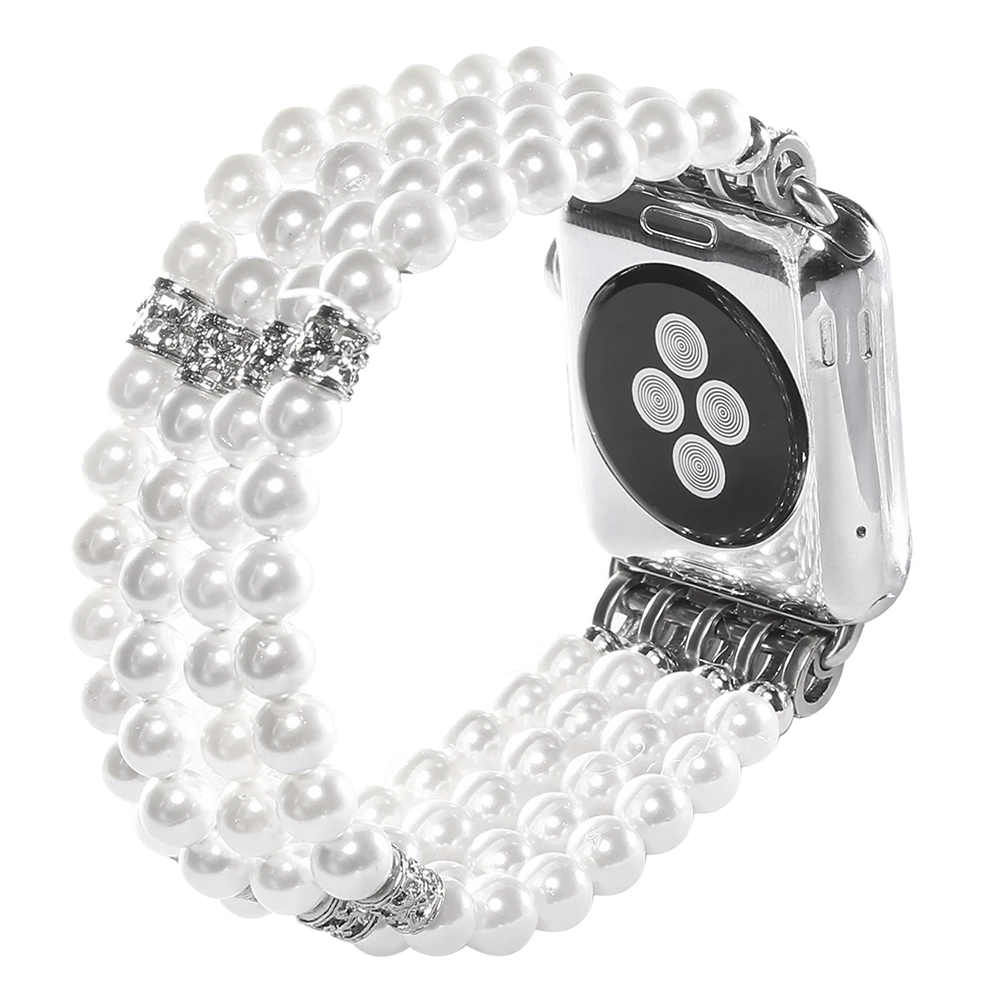 Ремешок для Apple Watch 38 мм 42 мм iWatch 4 5 ремешок 44 мм 40 мм многоцветный жемчужный ремень браслет для Apple watch 3 2 1 Аксессуары