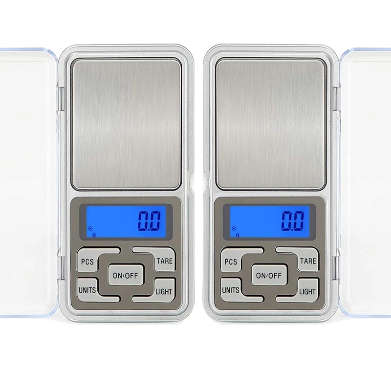 

2 Pcs Digital Scale,Pocket Scale,LED Backlight Display,500G-0.01G for Kitchen,Jewellery,Drug,Tea,Yeast,Coffee(Silver)