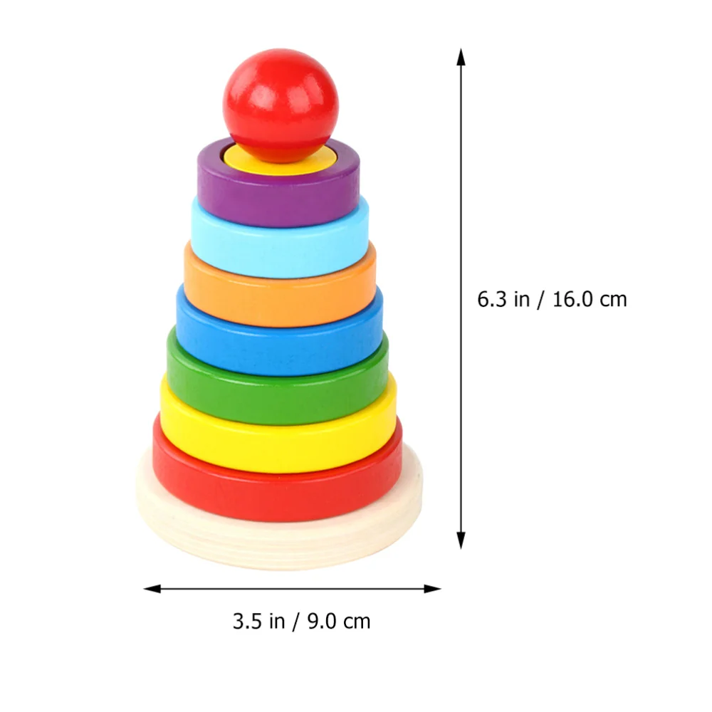 

1 Set of Rainbow Tower Educational Plaything Geometric Recognition