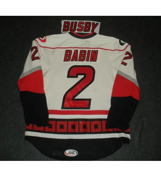 

Albany River Rats 2 Noah Babin MEN'S Hockey Jersey Embroidery Stitched Customize any number and name