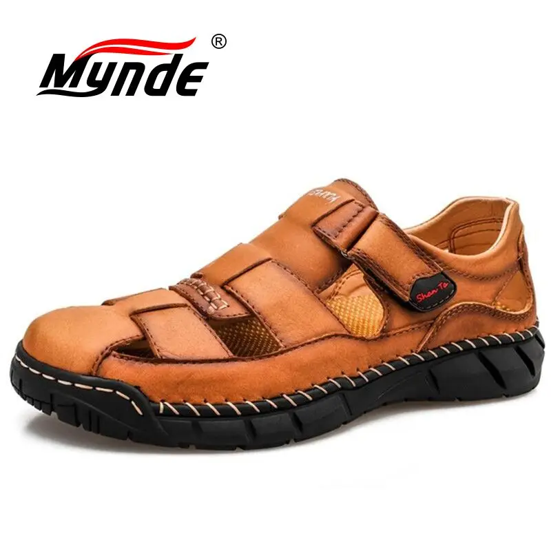 

2020 New Summer Leather Men's Sandals Men Outdoor Beach Sandals Lightweight Casual shoes Soft Fashion Men shoes Big Size 38-48