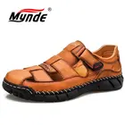 Мужские мужские уличные сандалии кожаные пляжные сандалии, мягкая модная обувь, повседневная легкая обувь, большие размеры 38-48, лето 2020