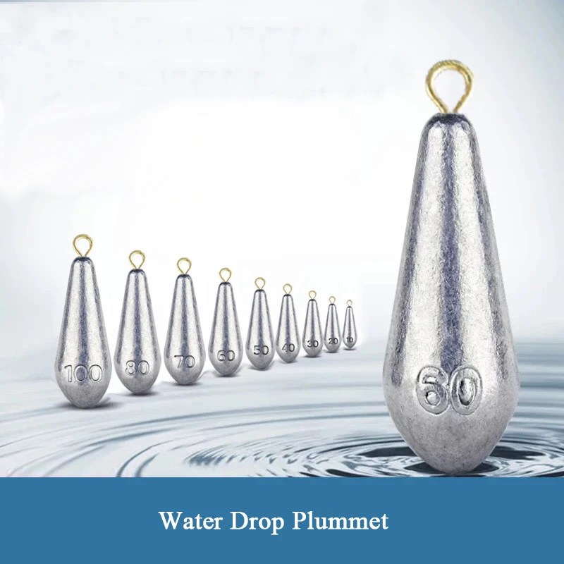 

3/5pcs/lot Lead Sinkers Fishing Sinker Lead Water Drop Plummet With Loop Fishing Tackle Box Accessories