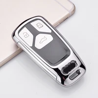 tpupc car soft key case for audi a4 b9 q5 q7 tt tts 8s 2016 2017 car protect fob holder shell smart remote car styling keychain