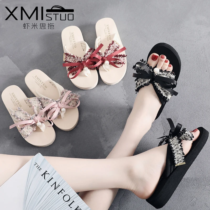 Шлепанцы женские летние с бантом сандалии для отпуска | Обувь
