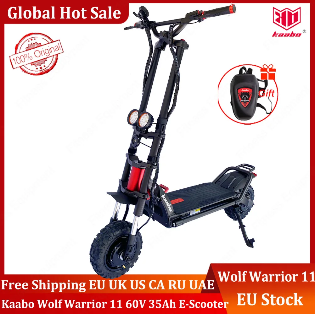 Оригинальный электрический скутер Kaabo Wolf Warrior II 11 дюймов 60 В 35 Ач Аккумулятор LG