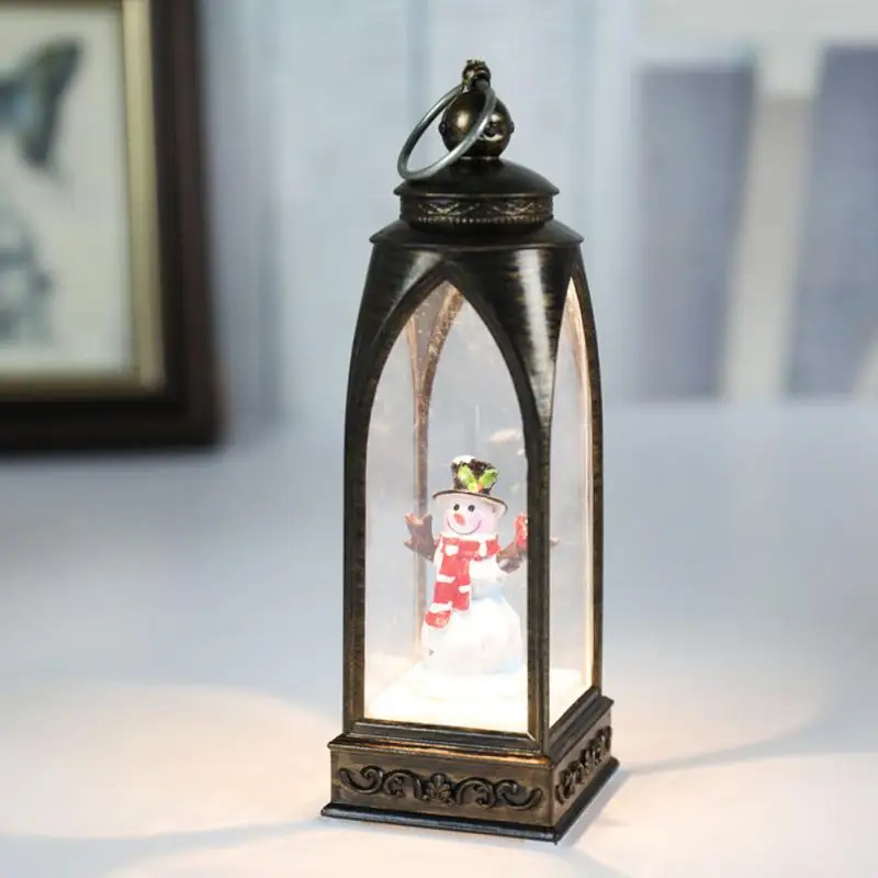 

Merry Christmas Lantern Light Vintage Santa Clau Christmas Tree Hanging LED Lantern For Home Holiday Lighting Party Decor