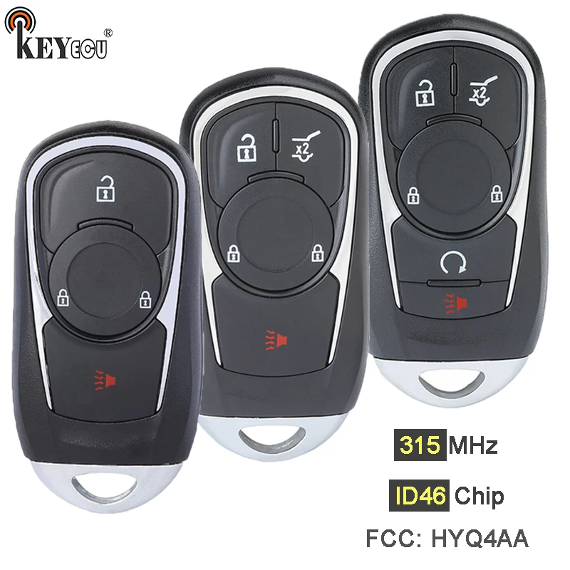 

KEYECU 315MHz ID46 Chip HYQ4AA 4 5 6 Button Smart Remote Car Key Fob for Buick Encore Envision 2017 2018 2019 2020