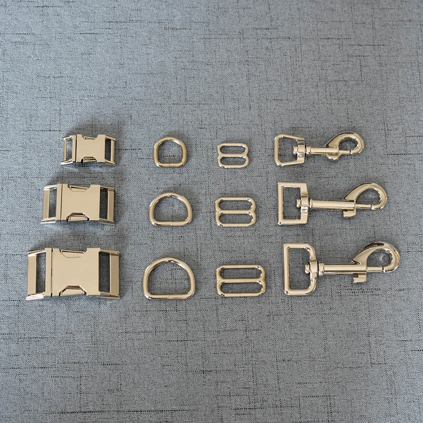 

1 Set 15mm/20mm/25mm Silver Metal D Ring Snap Hook Adjustable Release Buckle DIY Dog Collar and Leash Backpack Bag Accessories