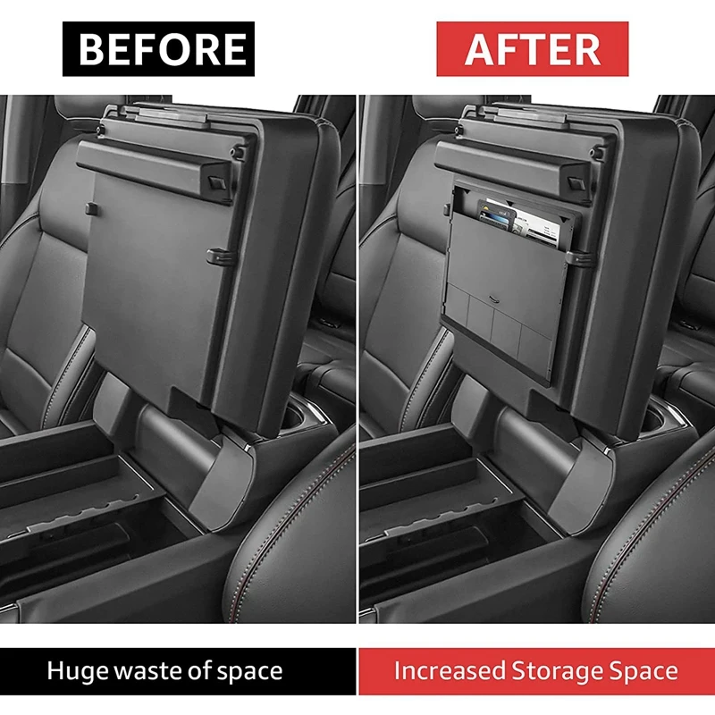 Купить Органайзер для центральной консоли, подходит для 2021 Ford F150, подлокотник для хранения, лоток, аксессуары для салона автомобиля, 2 шт.