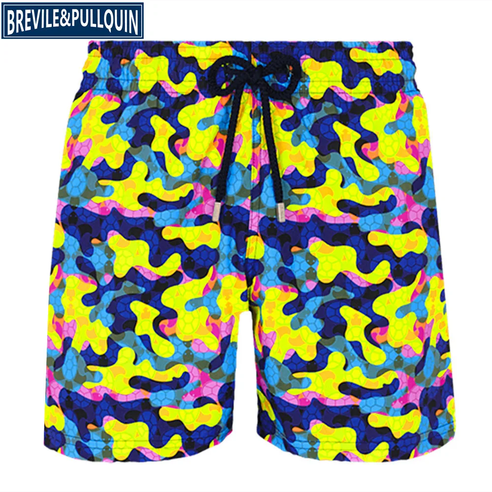 A Brand Fashion Brevile pullquin Beach Board Shorts Men Turtles Swimwear Bermuda Quick Dry Adults Swimtrunks M L XL XXL - Цвет: A