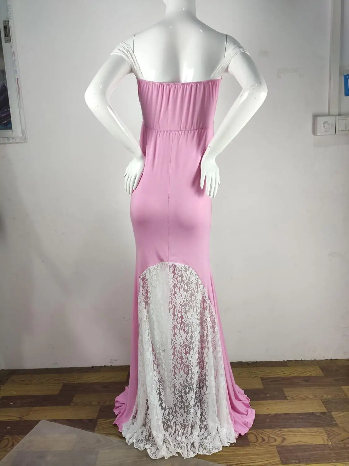 

Lace Maternity Dresses For Photo Shoot Pregnancy Dresses Photography Props Clothes For Pregnant Women Off Shoulder Pink New 2020
