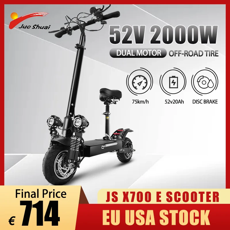 

52v Electric Scooter 2000w Dual Motor 75KM/H Max Speed Electric Scooters Adults NO VAT Warehouse in Europe CE Certification