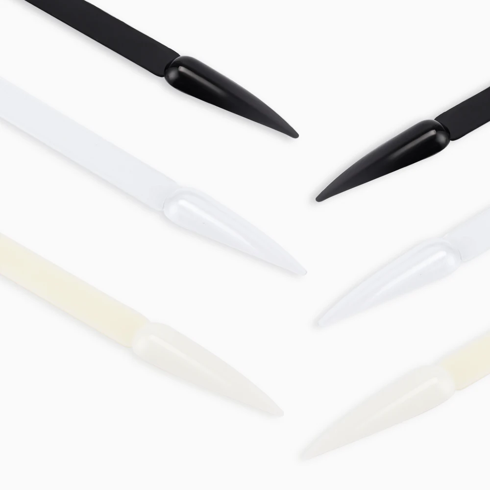 40 шт. белый/прозрачный/черный острый Веерообразный дизайн ногтей накладные Типсы