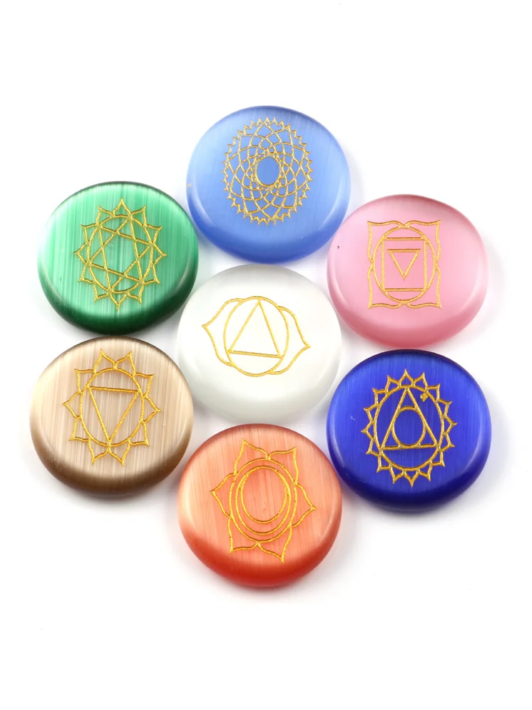 

Meditation Divination Rune Grid Board Crystal Gem Set 37x23mm divination stones 7 pcs/set