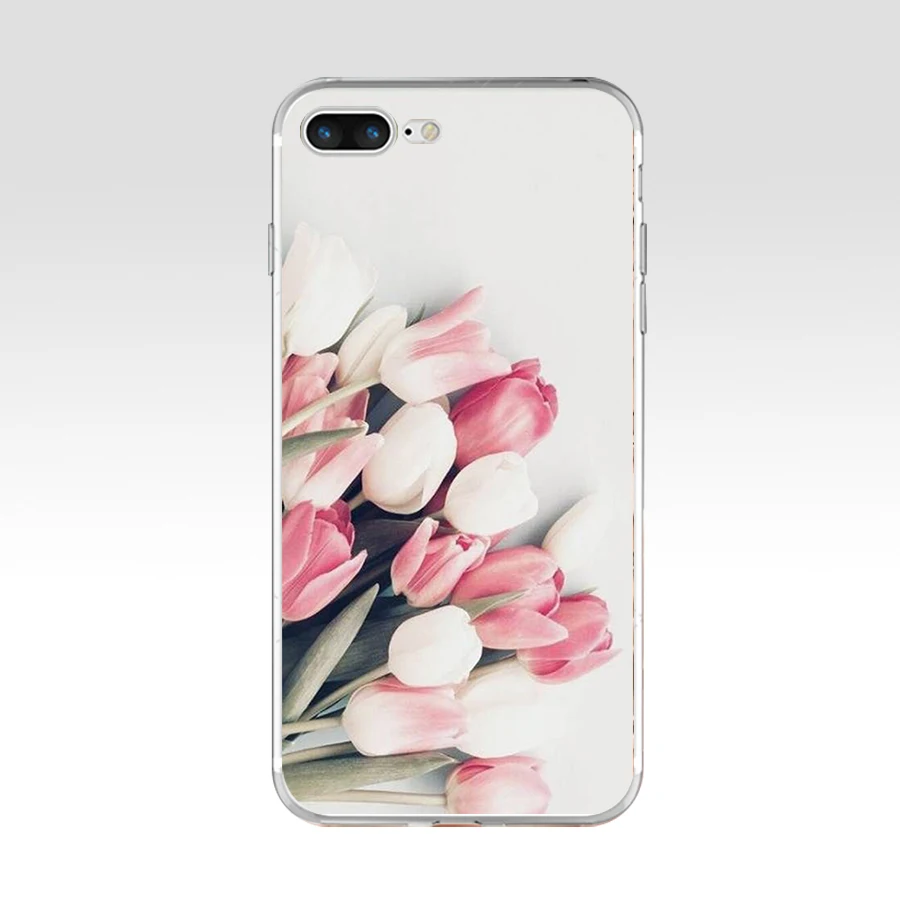 116FG нарисованный пион нежный цветок Мягкий ТПУ силиконовый чехол для Apple iPhone5 5s se 6