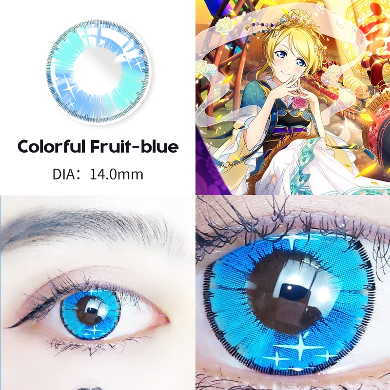 ovolook 1 pair 2pcs anime cosplay series contact lenses colored lenses for eyes 4 tone yearly use cosmetic eye color lens 14mm free global shipping