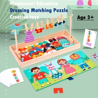 clothes drying dress up puzzle jigsaw thinking games educational matching sorting toys gifts montessori games wooden kids toys