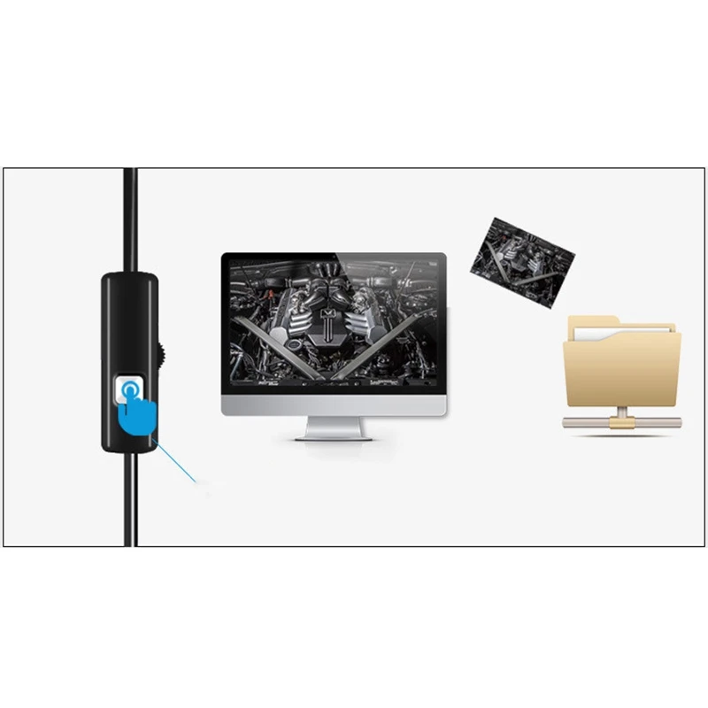 MOOL 3-в-1 эндоскоп промышленный конвейер Водонепроницаемый 7 мм Зонд 2 м эндоскопа