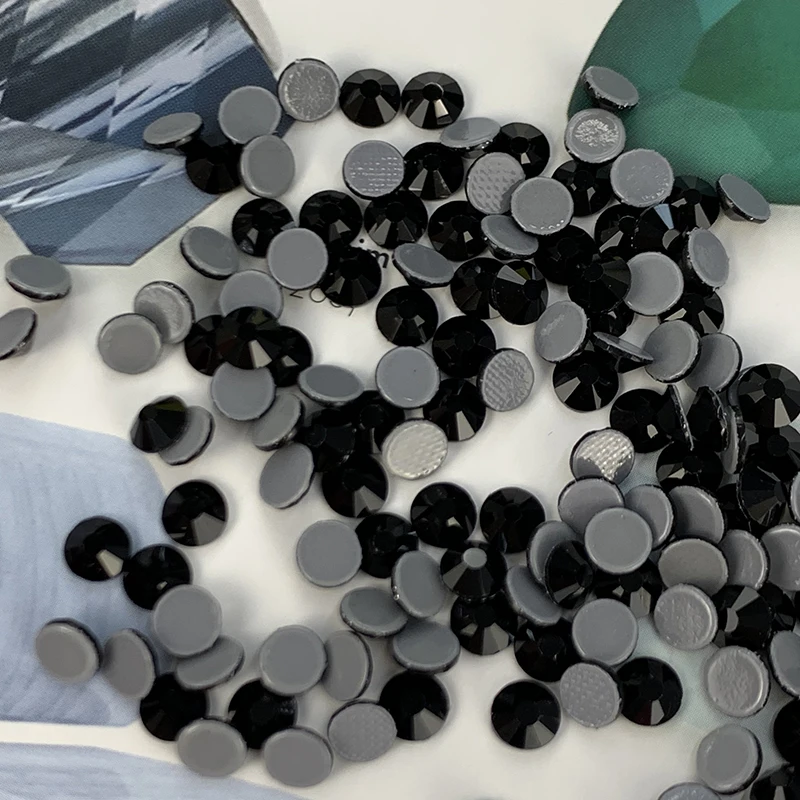 Йоги черный Стразы Non утверждаемая нагреванием Горячая Лента клейкие