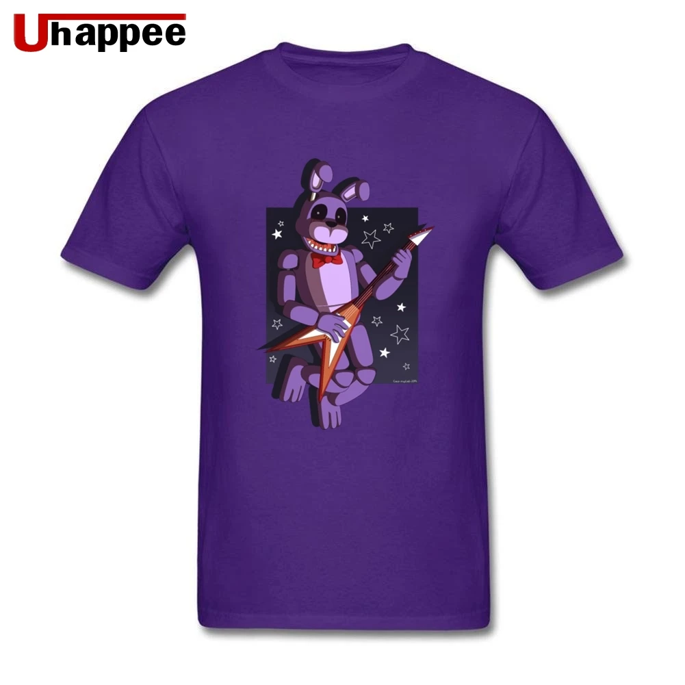 Последние футболки FNAF мужские Slim Fit белый с коротким рукавом личности Рубашки Guy негабаритных официальная одежда - Цвет: Фиолетовый